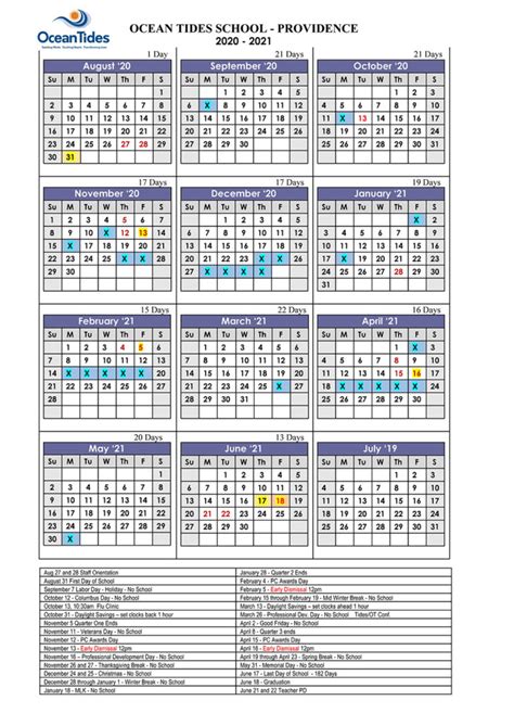 Rhode Island College Academic Calendar